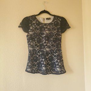 The Limited lace blouse size XS navy blue cream
